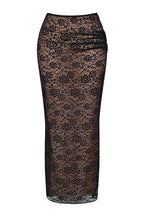 Romance Black Lace Maxi Skirt & Cut Out Top Set