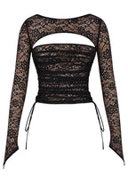 Romance Black Lace Maxi Skirt & Cut Out Top Set