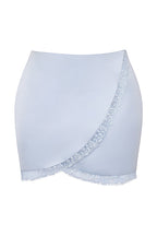Temptation Hazy Blue Mini Skirt & Lace Corset Top Set
