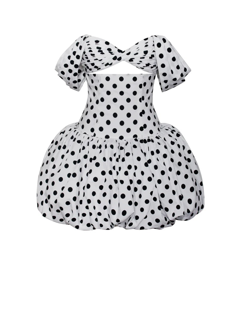 Dreams Dots Bubble Hem Mini Dress