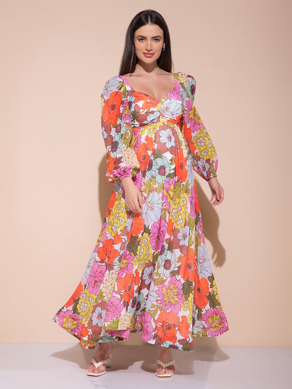 Saffron Printed Dress