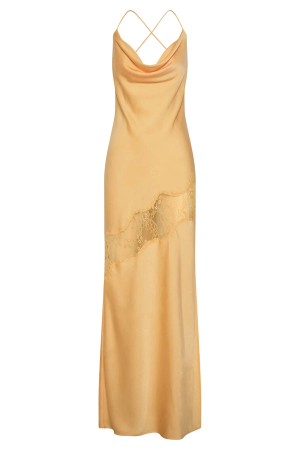 Sunset Shimmer Yellow Maxi Dress