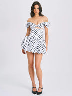 Dreams Dots Bubble Hem Mini Dress