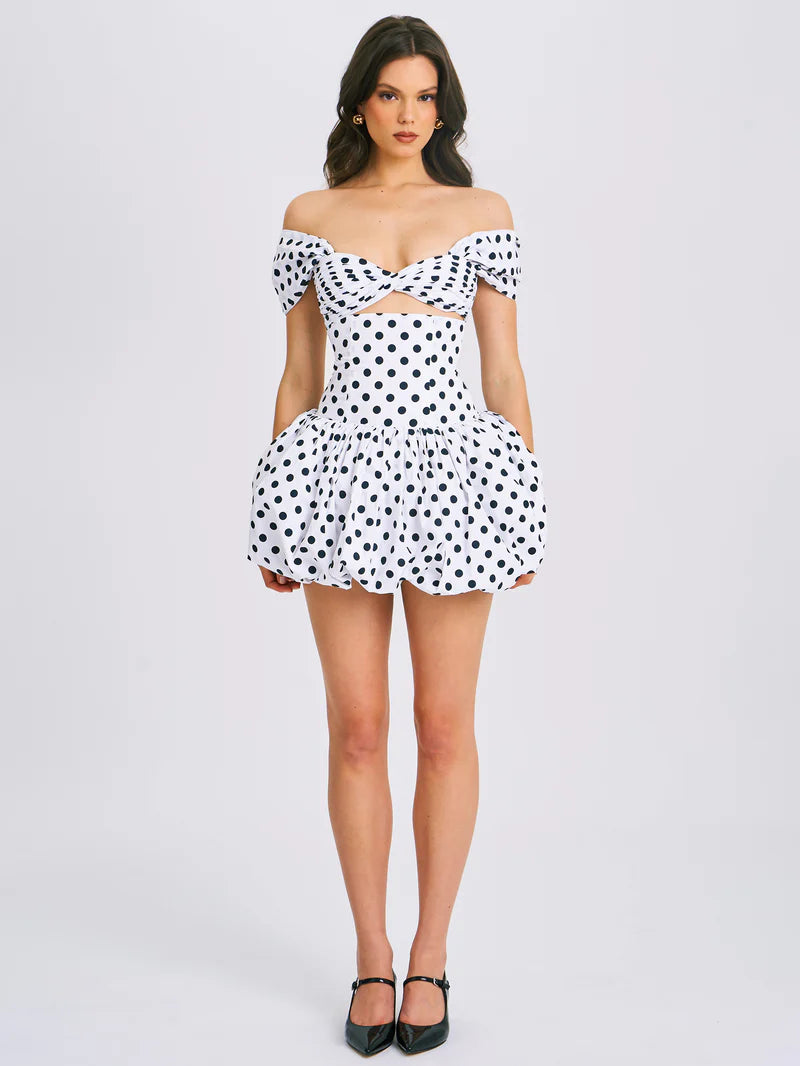Dreams Dots Bubble Hem Mini Dress