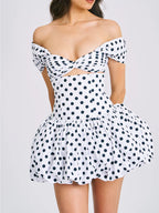Dreams Dots Bubble Hem Mini Dress