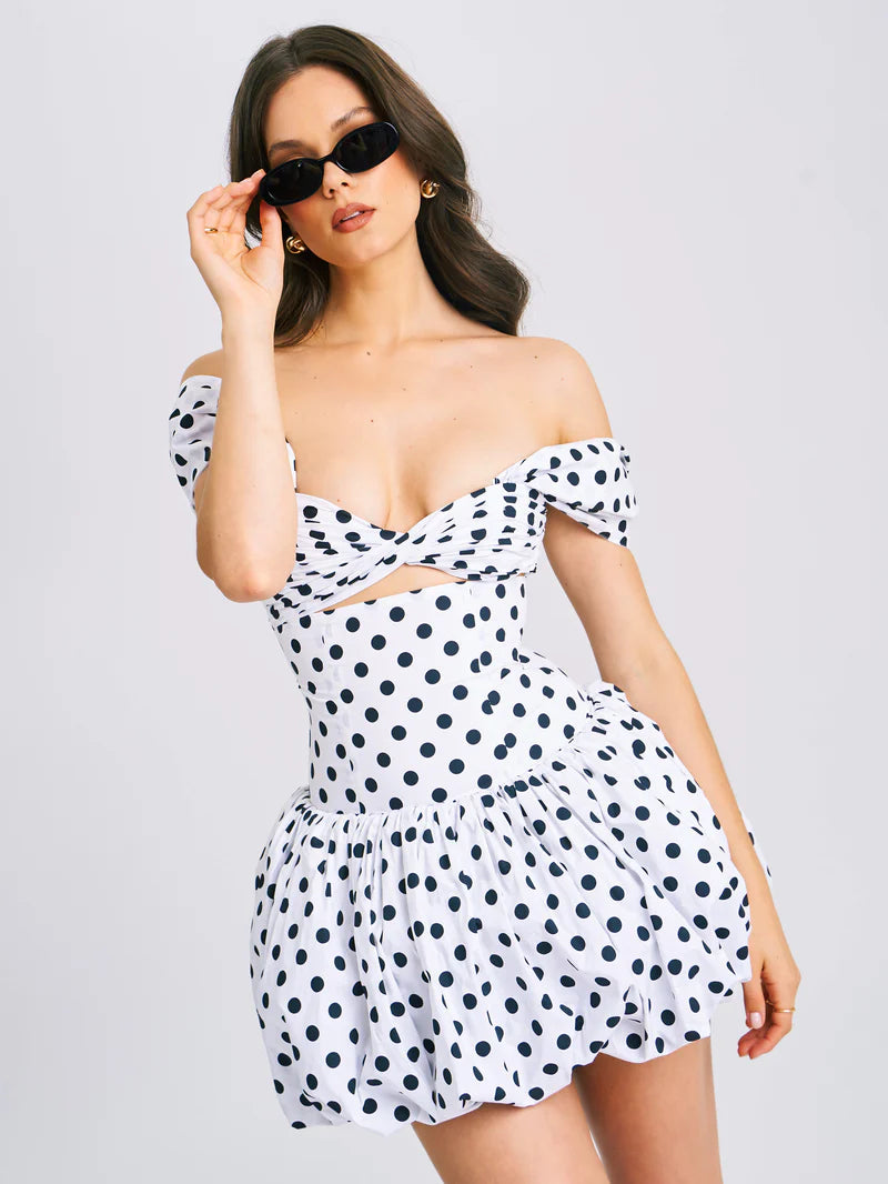 Dreams Dots Bubble Hem Mini Dress
