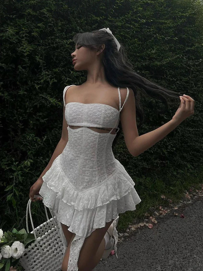 Snowflake Ruffle Dance Mini Dress