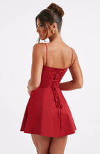 Red Cardinal Couture Ruffle Mini Dress