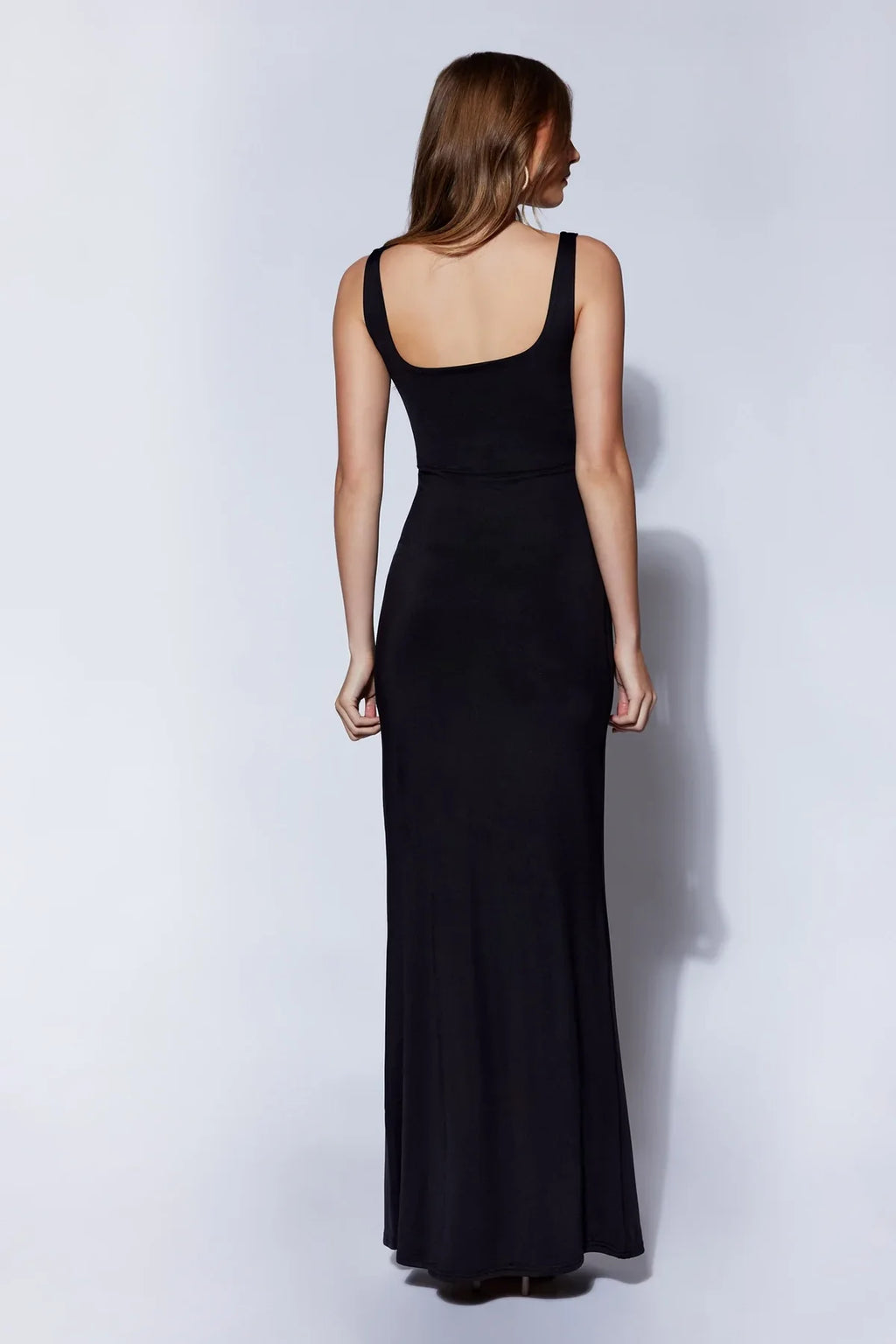 Callie Fishtail Maxi Black Dress