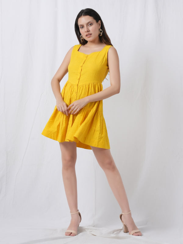 Sunny Delight Yellow Mini Dress