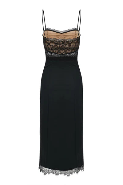 Black Orchid Elegance Midi Dress