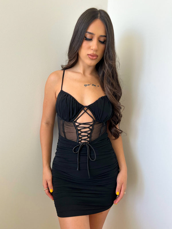 Coco Black Corset Mini Dress