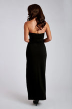Kennedy Maxi Split Front Black Dress