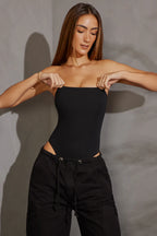 Leah Bandeau Black Bodysuit