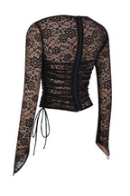 Romance Black Lace Maxi Skirt & Cut Out Top Set
