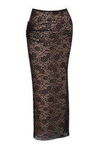 Romance Black Lace Maxi Skirt & Cut Out Top Set