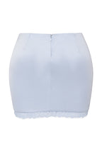 Temptation Hazy Blue Mini Skirt & Lace Corset Top Set