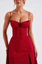 Red Rose Romance Midi Dress