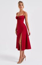 Red Rose Romance Midi Dress