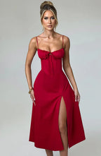 Red Rose Romance Midi Dress