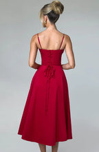 Red Rose Romance Midi Dress