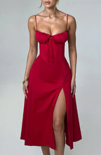 Red Rose Romance Midi Dress