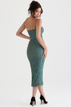 Raspberry Romance Forest Lace Midi Dress