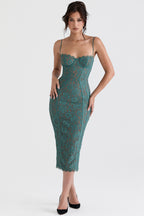 Raspberry Romance Forest Lace Midi Dress