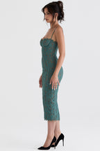 Raspberry Romance Forest Lace Midi Dress
