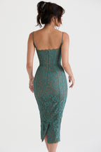 Raspberry Romance Forest Lace Midi Dress