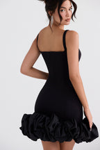 Misty Black Ruffle Hem Dress