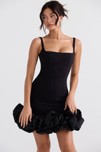 Misty Black Ruffle Hem Dress