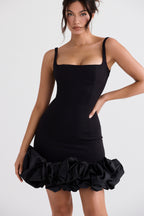 Misty Black Ruffle Hem Dress