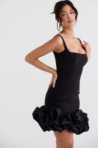 Misty Black Ruffle Hem Dress
