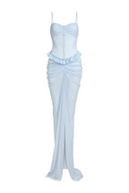 Mystic Sky Blue Sheer Floor Length Dress