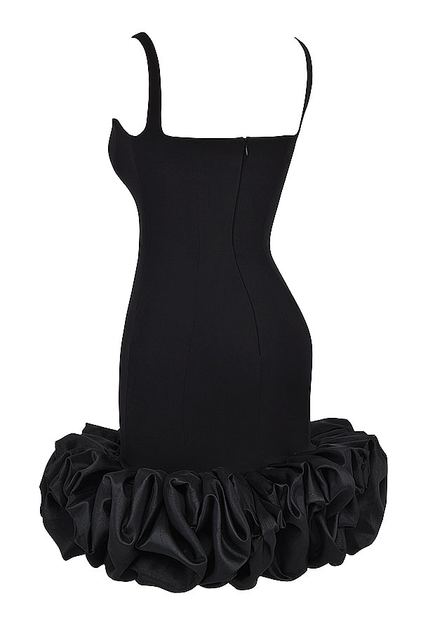 Misty Black Ruffle Hem Dress