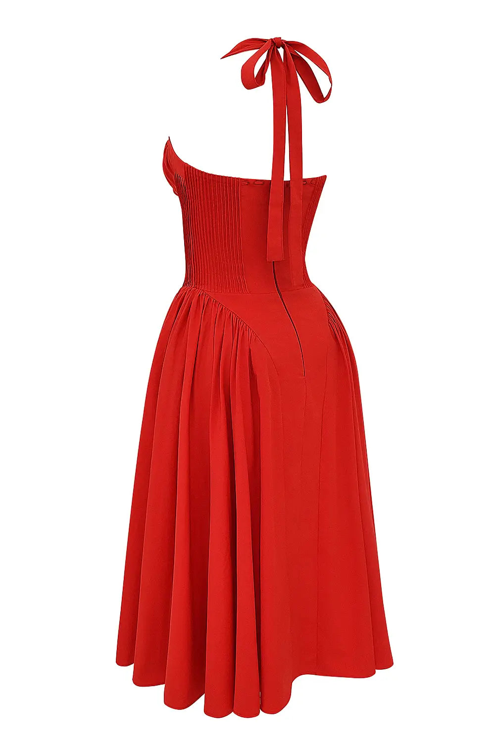 Italian Tomato Halter Midi Dress