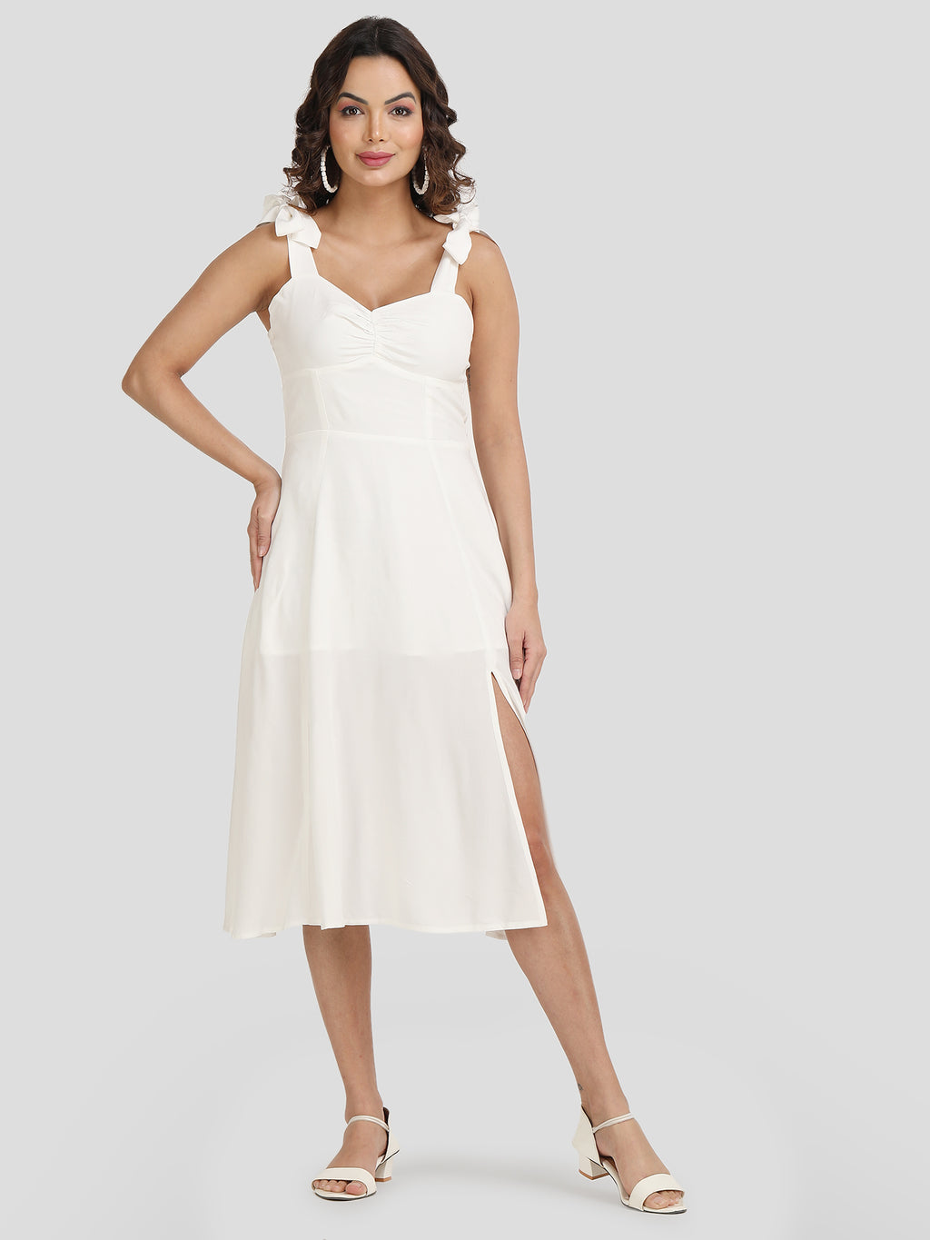 Tussah Ivory A-Line Dress
