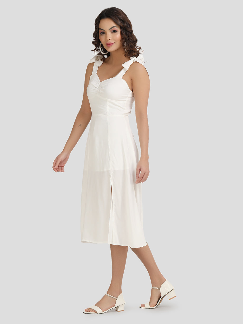 Tussah Ivory A-Line Dress