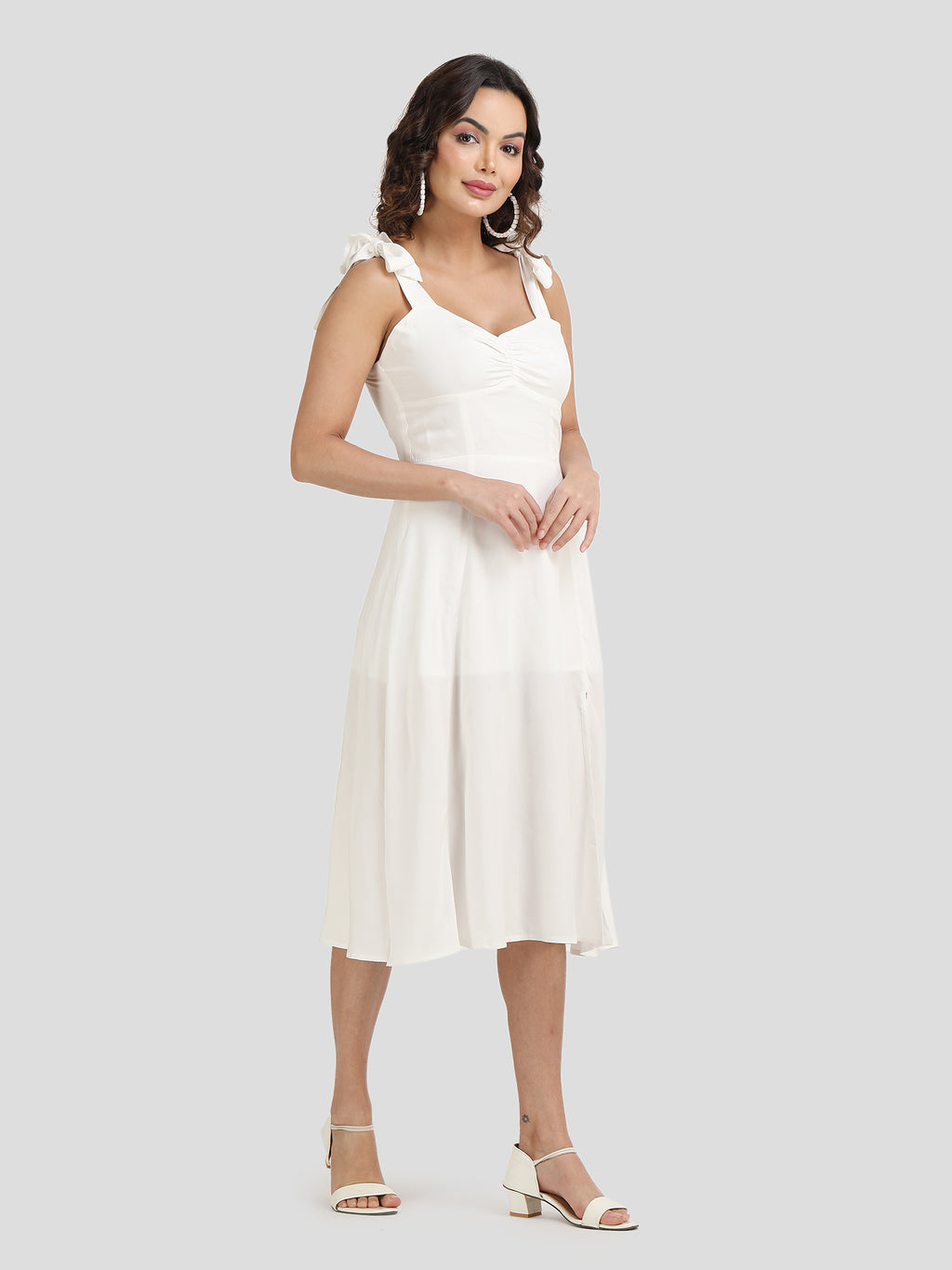 Tussah Ivory A-Line Dress