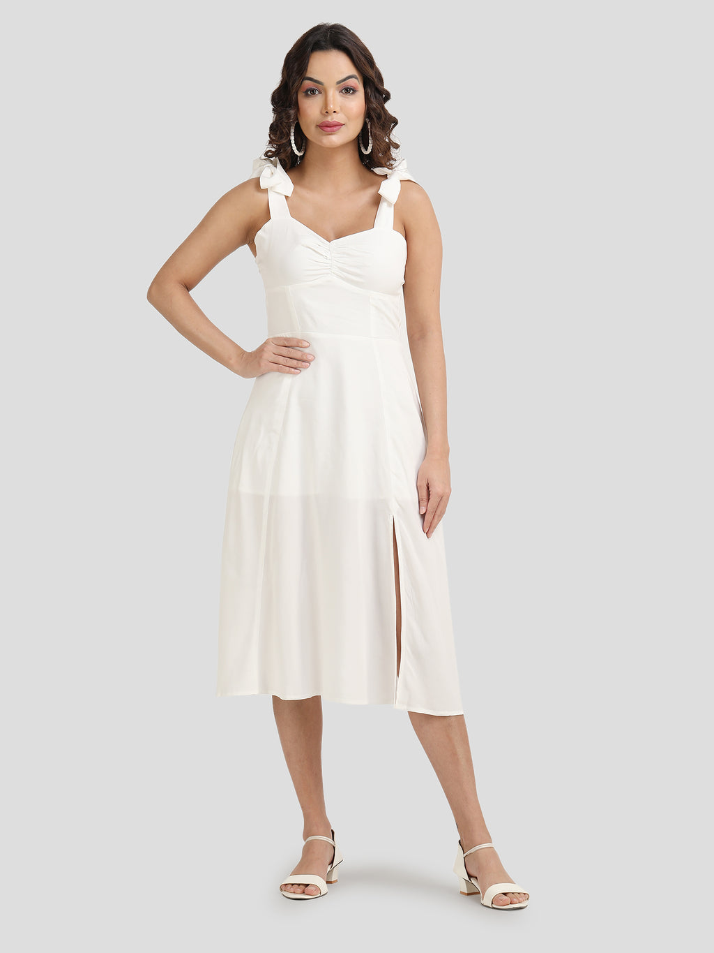 Tussah Ivory A-Line Dress