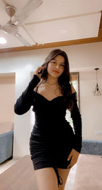Full Sleeves Black Dress