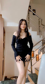 Full Sleeves Black Dress