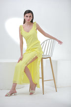 Ponchy Lemon Yellow Dress
