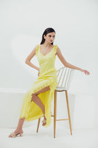 Ponchy Lemon Yellow Dress