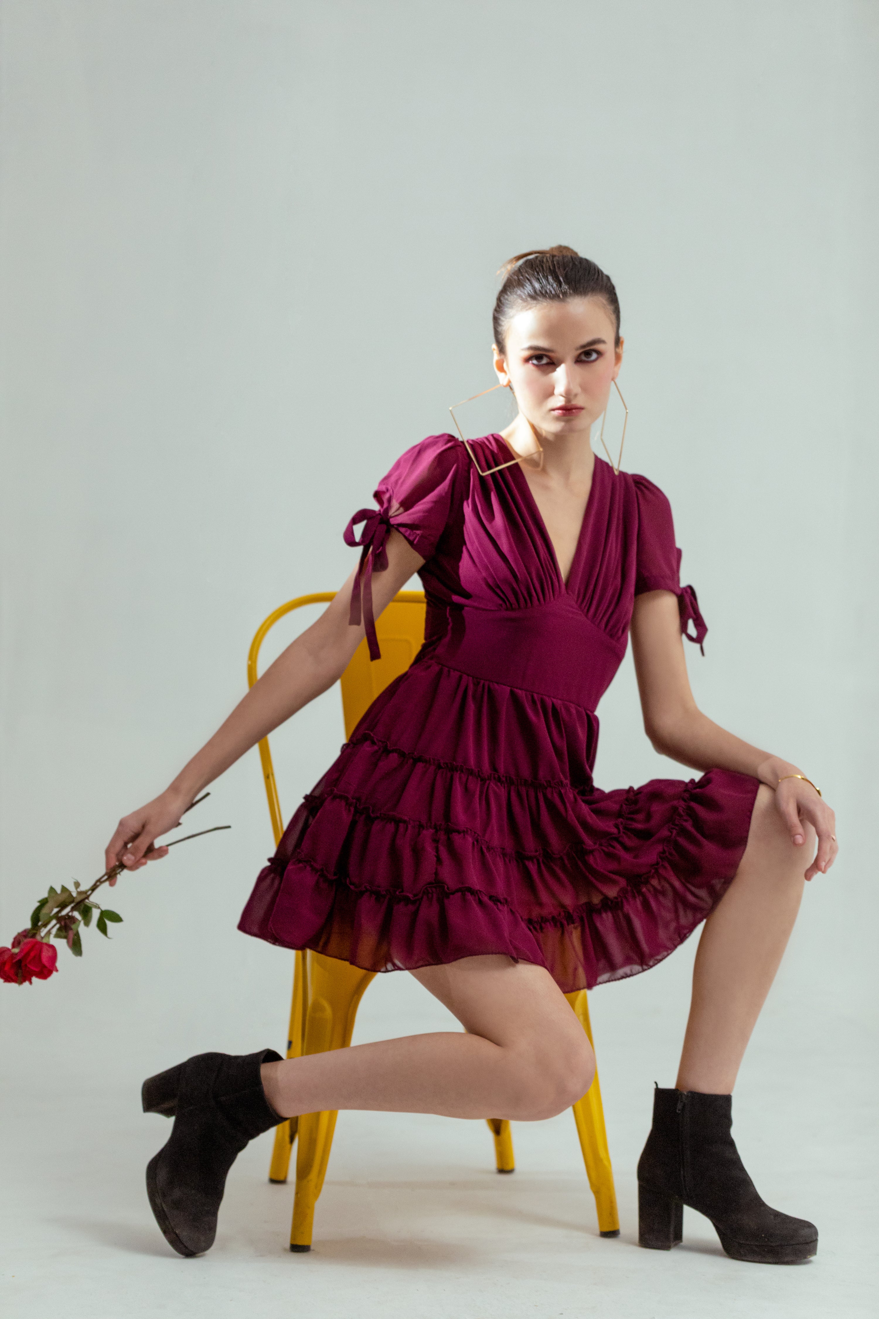 Miser Wine Mini Dress