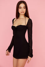 Black Halter Mini Dress