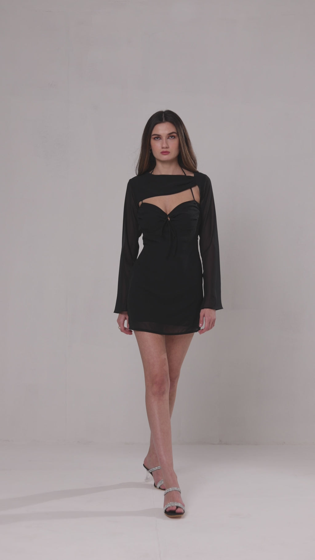 Bashy Black Mini Dress with Removable Top