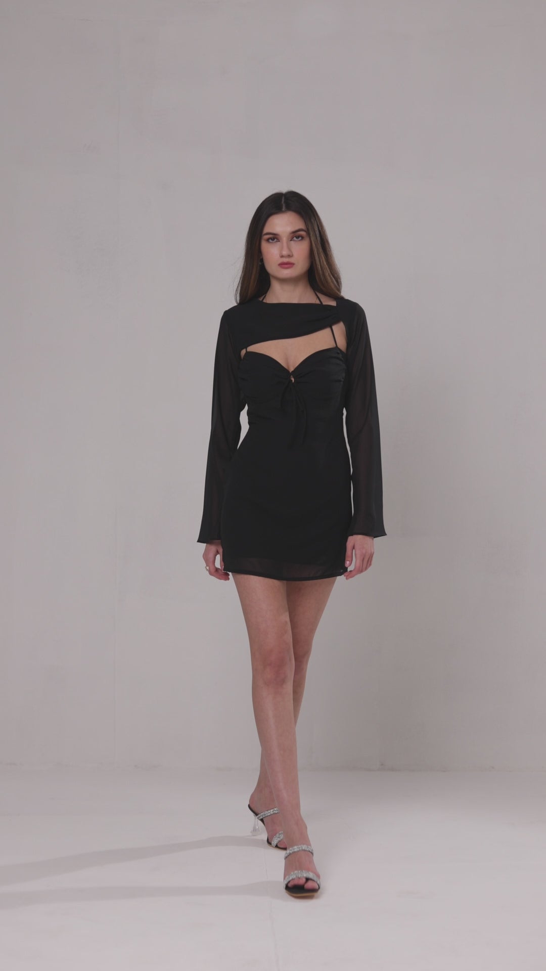 Bashy Black Mini Dress with Removable Top