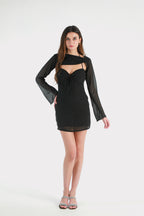 Bashy Black Mini Dress with Removable Top